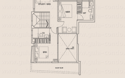 Jalan Dusun Gaia Condominium Type C (15th Storey) - Duplex Unit (4-Bedroom + 1 Study)